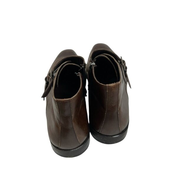 Mezland Monk Strap Chelsea Boots Brown Almond Toe Men\'s 10M NICE